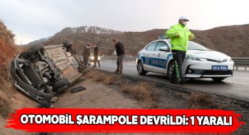 Taşlıdere’de şarampole yuvarlanan aracın şoförü yaralandı