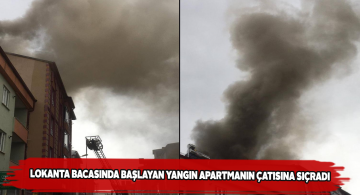 Apartman çatısında çıkan yangın çevredeki vatandaşları korkuttu