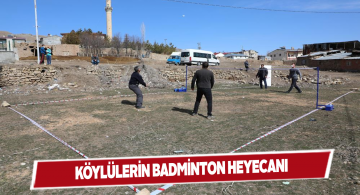 Çallı köyünde badminton oynayan vatandaşlardan renkli görüntüler