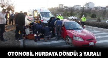 Araç ile 3 ağaca çarparak durabildi