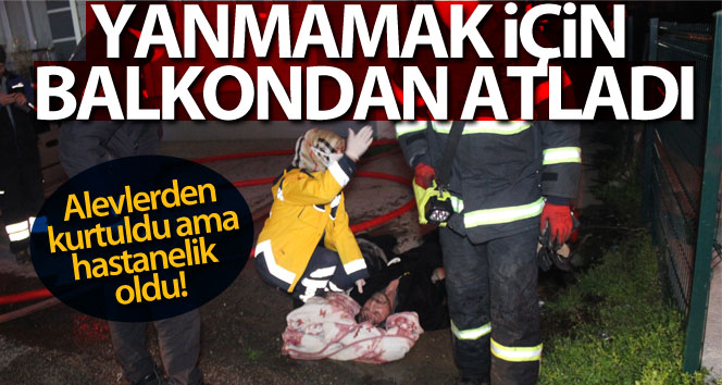 Engelli şahıs yanmamak için balkondan atladı