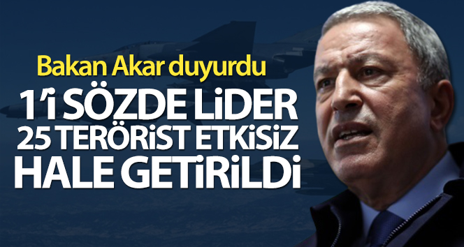 Hakurk ve Kandil’de 1’i sözde lider 25 terörist etkisiz hale getirildi