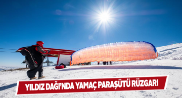 Yıldız Dağı Kış Sporları Merkezi paraşütçüleri ağırladı