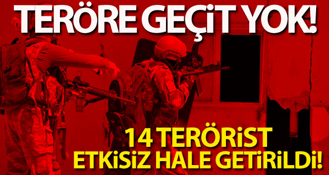 MSB duyurdu, 14 terörist etkisiz hale getirildi!