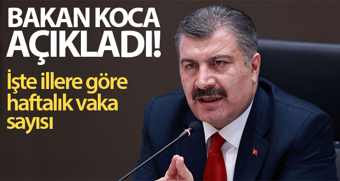 Sağlık Bakanı Koca, illere göre haftalık korona virüs vaka sayılarını açıkladı