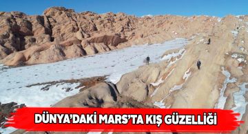 Sivadokya’ya yağan karla birlikte muhteşem bir görüntü ortaya çıktı