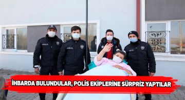 Bakım merkezinden polis ekiplerine sürpriz kutlama