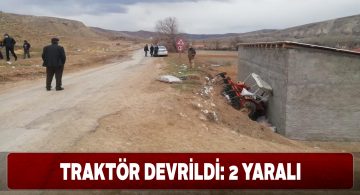 Gemerek’te yoldan çıkan traktörde 2 kişi yaralandı