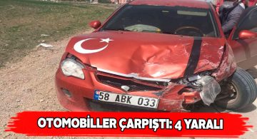 Kangal ilçesinde iki araç çarpıştı