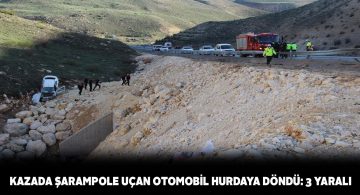 Sivas’ta kaza sonrası araç şarampole yuvarlandı