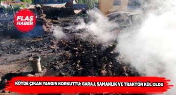 Gazi köyünde bir garajda çıkan yangın paniğe neden oldu