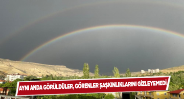 Gürün’de görülen çift gökkuşağı göz kamaştırdı