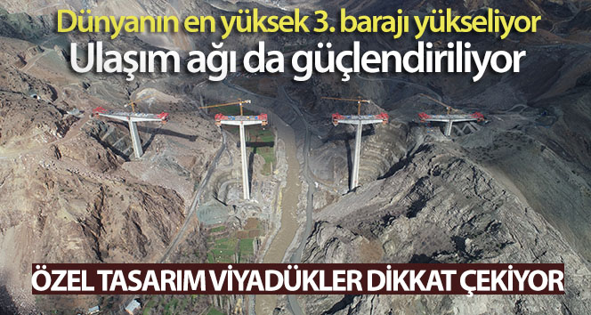Yusufeli’nde sadece baraj değil dev viyadükler de yapılıyor