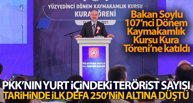 Bakan Soylu: ‘Bugün PKK’nın yurt içindeki terörist sayısı, tarihinde ilk defa 250’nin altına düşmüştür’