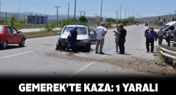 Araç kontrolden çıktı, yol kenarındaki bariyere çarptı