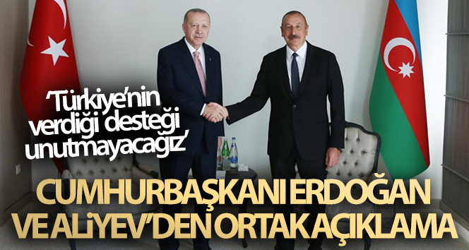 Cumhurbaşkanı Erdoğan ve Aliyev’den ortak açıklama