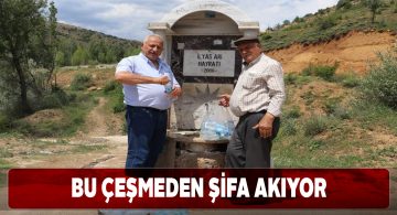 Kaman köyündeki çeşmeden sodalı su akıyor