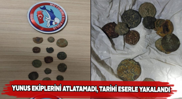 Yol kontrolleri esnasında tarihi sikkeler ile yakalandı