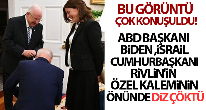 Biden’ın, İsrail Cumhurbaşkanı Rivlin’in Özel Kaleminin önünde diz çökmesi gündemde