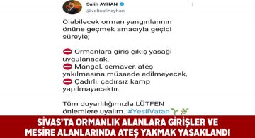 Mesire yerlerinde ateş yakma ve ormanlara girişler yasaklandı