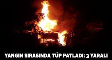 Koyulhisar ilçesindeki yangında patlayan tüp vatandaşları yaraladı