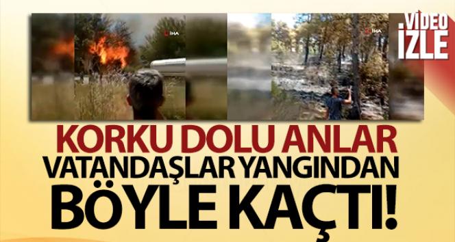 Yangın paniği…Vatandaşlar yangından böyle kaçtı