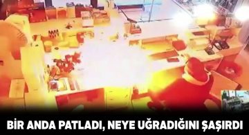 Cep telefonu bataryasının patlama anı güvenlik kamerasına yansıdı