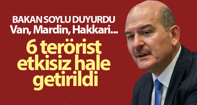 İçişleri Bakanı Soylu: ‘Van, Mardin ve Hakkari’de 6 terörist etkisiz hale getirildi’