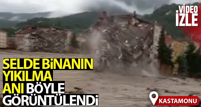 Kastamonu’da binanın yıkılma anı cep telefonu kamerasında