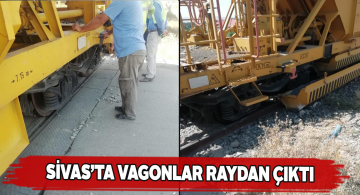Şarkışla ilçesinde yük treni raydan çıktı