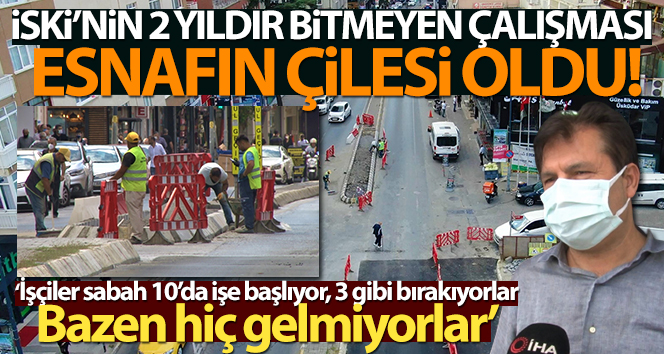 Üsküdar’da 2 yıldır bitmeyen İSKİ çalışması esnafın çilesi oldu