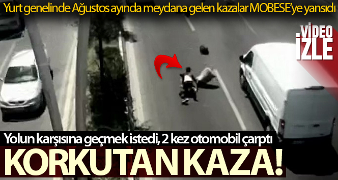 Yolun karşısına geçmek istedi, 2 kez otomobil çarptı