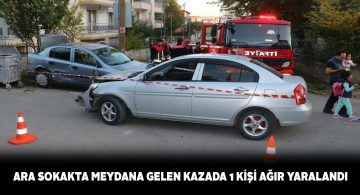 Yoldan çıkan araç elektrik direğine ve bahçe duvarına çarptı