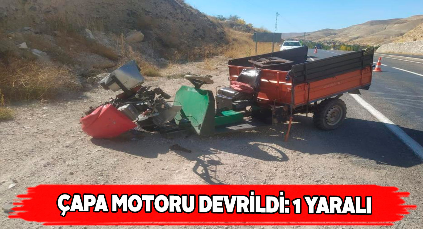 Gürün’de devrilen çapa motorunun sürücüsü yaralandı