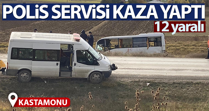 Kastamonu’da polis memurlarını taşıyan midibüs kaza yaptı: 12 yaralı