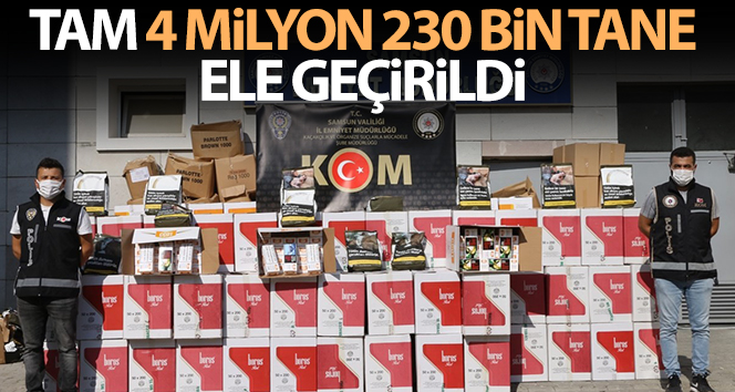 Samsun’da 4 milyon 230 bin dal bandrolsüz boş makaron ele geçirildi: 2 gözaltı