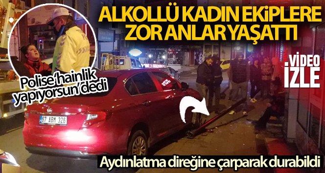 Alkollü sürücü direğe çarptı, polise ‘hainlik yapıyorsun’ dedi