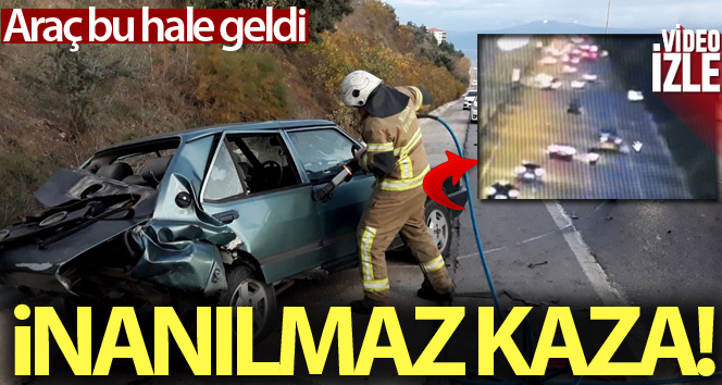 Bursa’da inanılmaz kaza kamerada…3 yaralı
