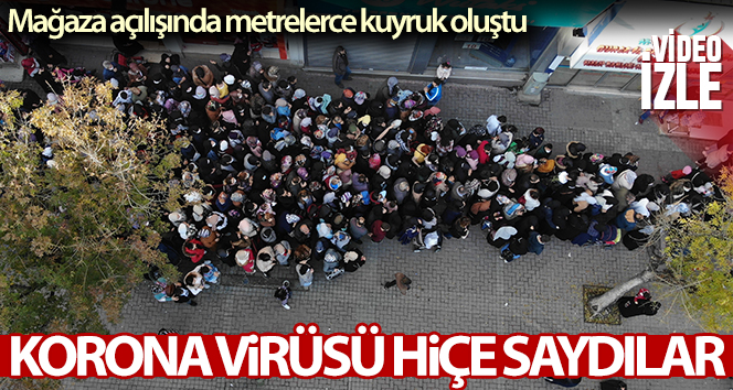 Mağaza açılışında izdiham virüsü unutturdu, polis kalabalığı dağıttı
