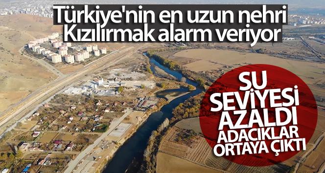 Türkiye’nin en uzun nehri Kızılırmak alarm veriyor: Su seviyesi azaldı, adacıklar ortaya çıktı
