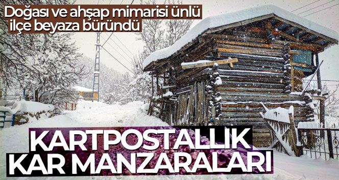 Sakin Şehir Şavşat’dan kartpostallık kar manzaraları
