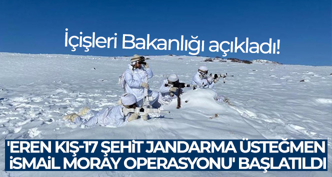 İçişleri Bakanlığı açıkladı! ‘Eren Kış-17 Şehit Jandarma Üsteğmen İsmail Moray Operasyonu’ başlatıldı