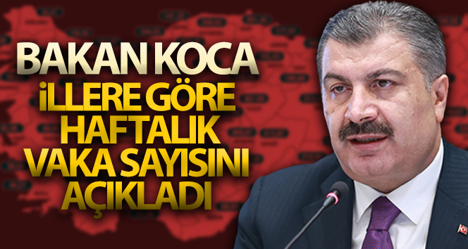 İllere göre haftalık vaka haritası açıklandı