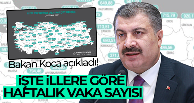 Bakan Koca açıkladı! İşte illere göre haftalık vaka sayısı