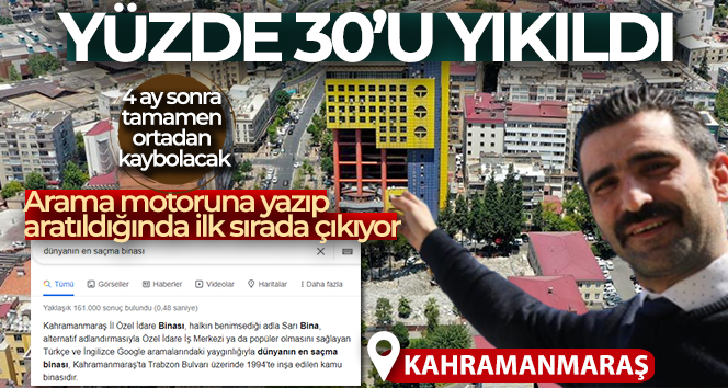 Dünyanın en saçma binasının yüzde otuzu yıkıldı