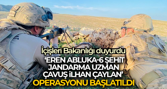 İçişleri Bakanlığı: ‘Eren Abluka-6 Şehit Jandarma Uzman Çavuş İlhan Çaylan’ operasyonu başlatıldı