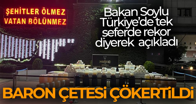 Bakan Soylu: ‘Türkiye’de tek seferde rekor: 1 ton 117 kg metamfetamin kristal ve sıvı ele geçirildi’
