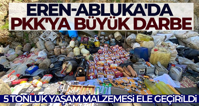 ‘Eren Abluka-7’ operasyonlarında 5 tonun üzerinde yaşam malzemesi ele geçirildi