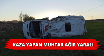 Takla Atan Minibüsteki Muhtar Ağır Yaralandı