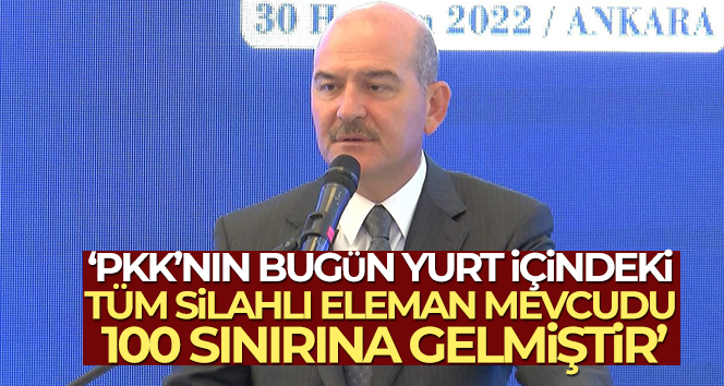 Bakan Soylu: ‘PKK’nın bugün yurt içindeki tüm silahlı eleman mevcudu 100 sınırına gelmiştir’